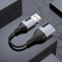 Перехідник BOROFONE BV19 Creator 2-in-1 external sound card for headset USB to 3.5mm Black (Цвет Черный) - фото № 8