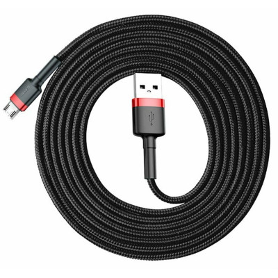 Кабель Baseus Cafule Cable USB For Micro 1.5A 2м Красный+Черный (CAMKLF-C91) - изображение 3
