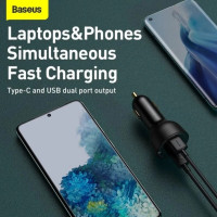 Автомобільний зарядний пристрій Baseus Superme Digital Display PPS Dual Quick Charger Car Charger Black (Цвет Black) - фото № 4