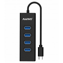 USB-Hub Maiwo KH304C USB 3.1 TYPE-C to 4 USB3.0, cable 0.15m, Black