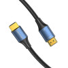 Кабель Vention Cotton Braided HDMI-A Male to Male HD v2.1 Cable 8K 2M Blue Aluminum Alloy Type (ALGLH) - изображение 4