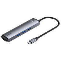 USB-хаб Baseus mechanical eye Six-in-one smart HUB docking station (Type-C to PD of HDMIUSB3.03RJ45 (Колір Space Gray), Атикул k6922 |  купить на VILKI.NET - фото № 1
