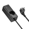 Мережевий подовжувач HOCO NS9 Wisdom 1-position (PD67W/3C1A) desktop socket (EU/GER) Black (7073)- № 3