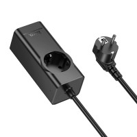 Мережевий подовжувач HOCO NS9 Wisdom 1-position (PD67W/3C1A) desktop socket (EU/GER) Black (Цвет 7073) - фото № 3