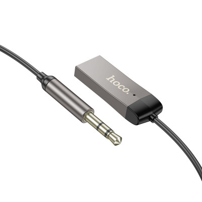 Bluetooth-ресивер HOCO E78 Benefit car AUX BT receiver with cable Black Metal Gray - изображение 4