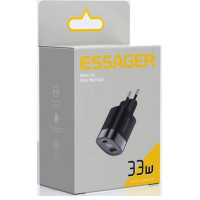 Мережевий зарядний пристрій Essager Lingyun 33W GaN Digital Display Travel Charger A+C EU  black (ECTCA-LYB01-Z) (Колір 7073) - фото № 3
