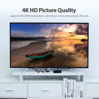 Сплітер Vention 1 In 4 Out HDMI Splitter 4K@30Hz Gold Aluminum Alloy Type EU Standard (ACCG0-EU)  - фото № 7