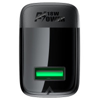 Мережевий зарядний пристрій ACEFAST A90 QC18W GaN single USB-A charger set (P3) (EU) Black (Цвет 7073) - фото № 4