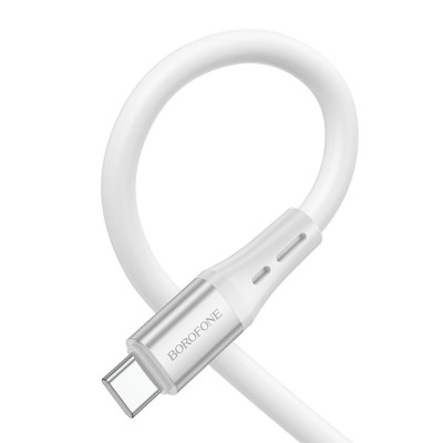 Кабель BOROFONE BX88 Solid silicone charging data cable for Type-C White (BX88CW) - зображення 3