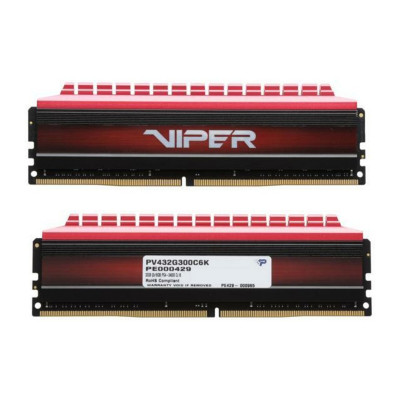 DDR4 Patriot Viper V4 32GB (Kit of 2x16384) 3000MHz CL16 DIMM Black/Red - изображение 2