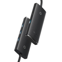 USB-хаб Baseus Lite Series 4-Port Type-C HUB Adapter (Type-C to USB 3.0*4 ) 1m Black (Колір 7073) - фото № 4