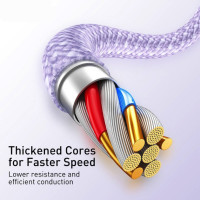 Кабель Baseus Dynamic Series Fast Charging Data Cable USB to iP 2.4A 2m Purple (Цвет Фиолетовый) - фото № 7