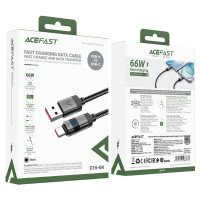 Кабель ACEFAST C15-04 USB-A to USB-C zinc alloy digital display braided charging data cable Black (Цвет 7073) - фото № 2