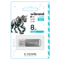 Флеш-накопичувач Wibrand USB 2.0 Cougar 8Gb Silver (Колір Серый) - фото № 2
