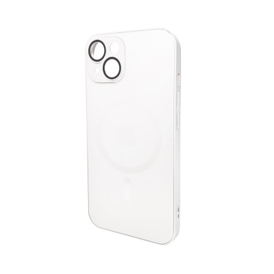 Чохол для смартфона AG Glass Matt Frame Color MagSafe Logo for Apple iPhone 15 Pearly White (AGMattFrameMGiP15White) - изображение 1