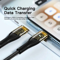 Кабель Essager Interstellar Transparent Design USB Charging Cable Type C to Type C 100W 1m black (EXCTT1-XJ01-P) (Цвет Черный) - фото № 4