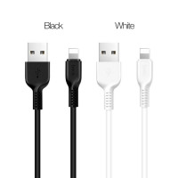 Кабель HOCO X20 USB to iP 2.4A, 1m, PVC, TPE connectors, Black (Колір 7073) - фото № 3