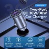 Автомобільний зарядний пристрій Vention Two-Port USB A+A(30/30) Car Charger Gray Mini Style Aluminium Alloy Type (FFEH0) - зображення 7