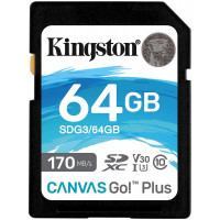 Карта пам'яті SDXC (UHS-1 U3) Kingston Canvas Go Plus 64Gb class 10 V30 (R170MB/s, W70MB/s)