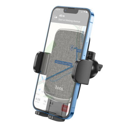 Тримач для мобільного HOCO CA94 Polaris push-type air outlet car holder Black - изображение 4
