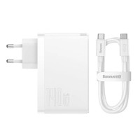 Мережевий зарядний пристрій Baseus GaN5 Pro Fast Charger 2C+U 140W EU White (With Superior Series Fast Charging Data Cable Type-C to Type-C 240W（48V/5 (Цвет White) - фото № 4