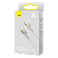 Кабель Baseus Glimmer Series Fast Charging Data Cable Type-C to Type-C 100W 2m White (Колір White) - фото № 2