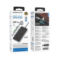 Мережевий подовжувач BOROFONE BAC3A Roy 3 position socket(PD20W/1C3A)(EU) Black (Колір 7073) - фото № 7