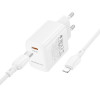 Мережевий зарядний пристрій BOROFONE BN28 Fuente single port PD30W charger set (C to iP) (EU) White (Білий)- № 6