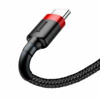Кабель Baseus Cafule Cable USB For Type-C 3A 1m Red+Black (Цвет Черный) - фото № 5