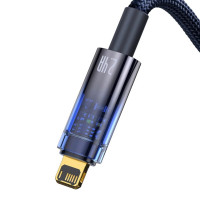 Кабель Baseus Explorer Series Auto Power-Off Fast Charging Data Cable USB to IP 2.4A 1m Blue (Колір Синий) - фото № 3