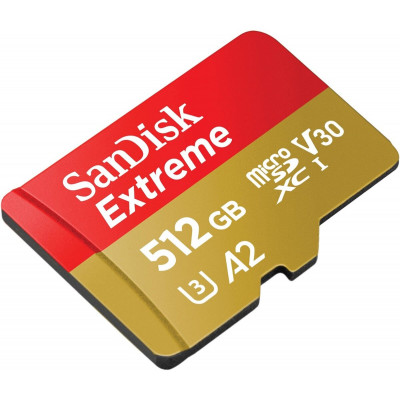 microSDXC (UHS-1 U3) SanDisk Extreme A2 512Gb class 10 V30 (R190MB/s,W130MB/s) (adapter SD) - зображення 2