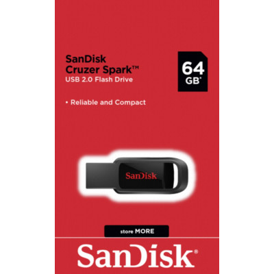 Flash SanDisk USB 2.0 Cruzer Spark 64Gb Black/Red - зображення 3