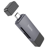 Кардрідер HOCO HB45 Spirit 2-in-1 USB/Type-C 3.0 card reader Metal gray (Цвет Metal Gray) - фото № 4