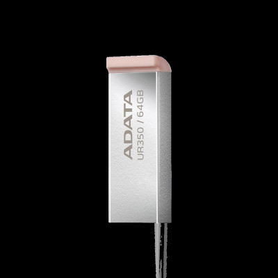 Flash A-DATA USB 3.2 UR 350 64Gb Silver/Beige - изображение 4