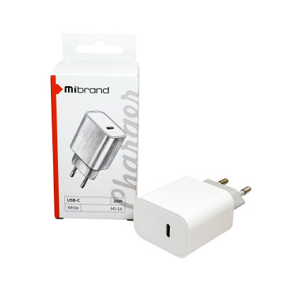 Мережевий зарядний пристрій Mibrand MI-16 20W PD + Quick Charger USB-C White (MIWC/16CW) - зображення 4
