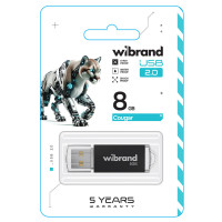 Флеш-накопичувач Wibrand USB 2.0 Cougar 8Gb Black (Колір Черный) - фото № 2