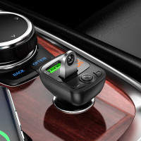 АЗП з FM-модулятором BOROFONE BC41 Eminency QC3.0 Car BT FM transmitter 18W Black (Колір 7073) - фото № 4