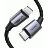 Кабель UGREEN US304 USB-C to Lightning M/M Cable Aluminum Shell Braided 1.5m (Black) (UGR-60760) (UGR-60760) - зображення 2