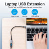 Кабель-перехiдник Vention USB 3.0 C Male to A Female OTG Cable 0.15M Gray Aluminum Alloy Type (CCXHB) (Серыйм)- № 6