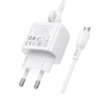 Мережевий зарядний пристрій BOROFONE BAS42A Potential single-port QC3.0 charger set(Micro)(EU) White (Колір 7068) - фото № 6