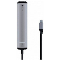 USB-хаб Baseus mechanical eye Six-in-one smart HUB docking station (Type-C to PD of HDMIUSB3.03RJ45 (Колір Space Gray) - фото № 3