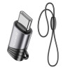 Адаптер BOROFONE BV20 Type-C male to iP female adapter Black (Черный)- № 6