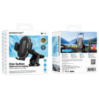 Автотримач для телефона BOROFONE BH134 Rio push-type car holder (center console) Black (Колір 7073) - фото № 2