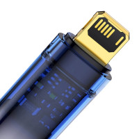 Кабель Baseus Explorer Series Auto Power-Off Fast Charging Data Cable USB to IP 2.4A 1m Blue (Колір Синий) - фото № 4