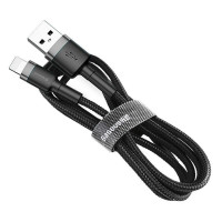 Кабель Baseus Cafule Cable USB For Lightning 2.4A 0.5m Gray+Black (Цвет Темно-серый), Атикул k49336 |  купить на VILKI.NET - фото № 1