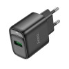 Мережевий зарядний пристрій HOCO C140A Smart single port QC3.0 charger(EU) Black (7073)- № 2