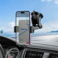 Автотримач для телефона HOCO H37 Cheetah car holder(center console) Black (Колір Черный) - фото № 7