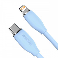 Кабель Baseus Jelly Liquid Silica Gel Fast Charging Data Cable Type-C to iP 20W 2m Blue (Колір Синий) - фото № 3