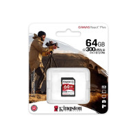 SDXC (UHS-II U3) Kingston Canvas React Plus 64Gb class 10 V90 (R-300MB/s)  - фото № 3