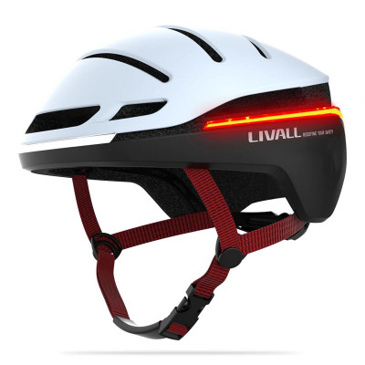 Захисний шолом Livall EVO21 (M) Snow (54-58см), передній та задній ліхтар поворотів та стопів, додаток, Bluetooth, пульт BR80 - изображение 1
